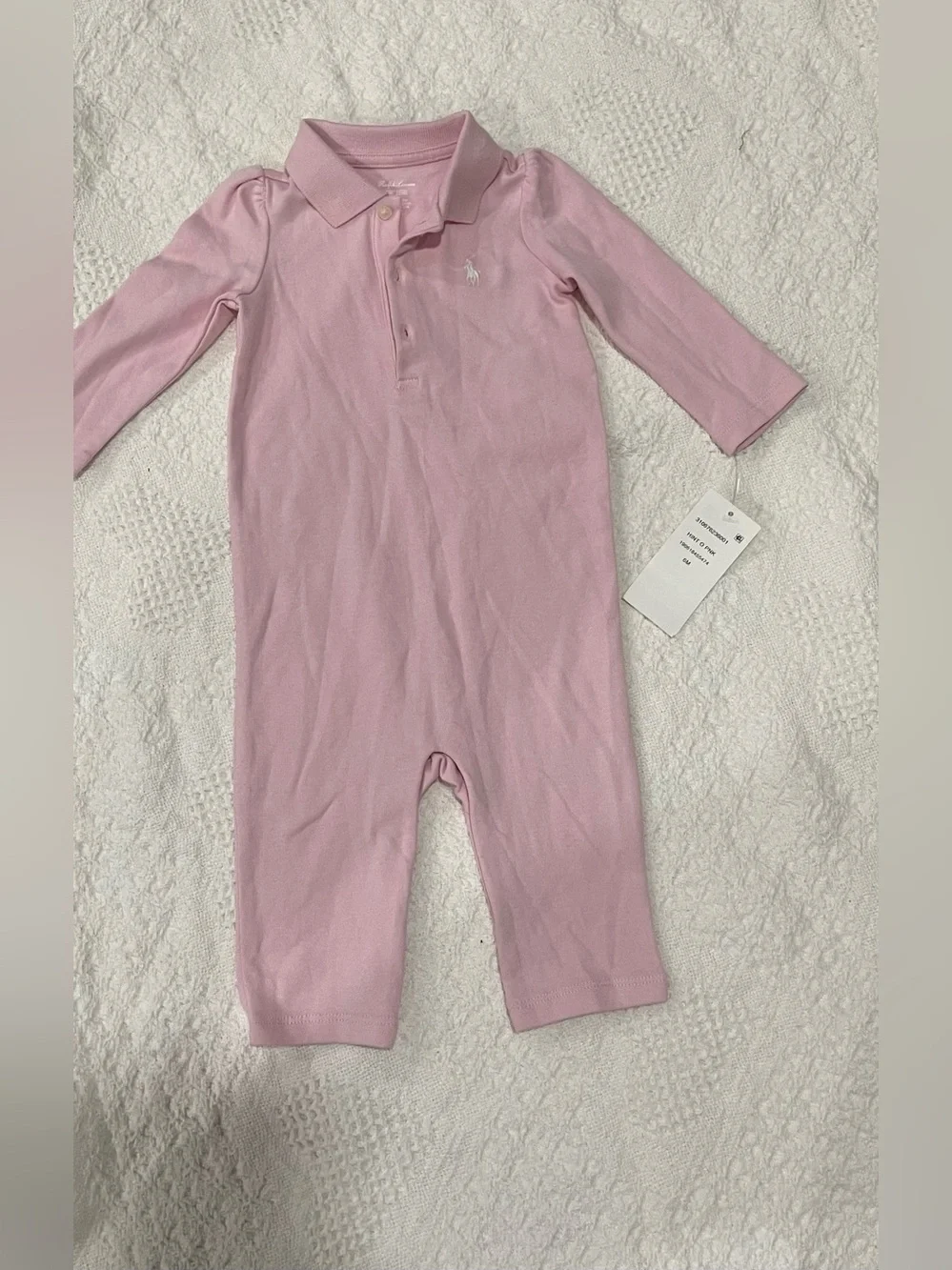 Ralph Lauren Bundled White Baby Teddy Bear Ruffle Collar Polo